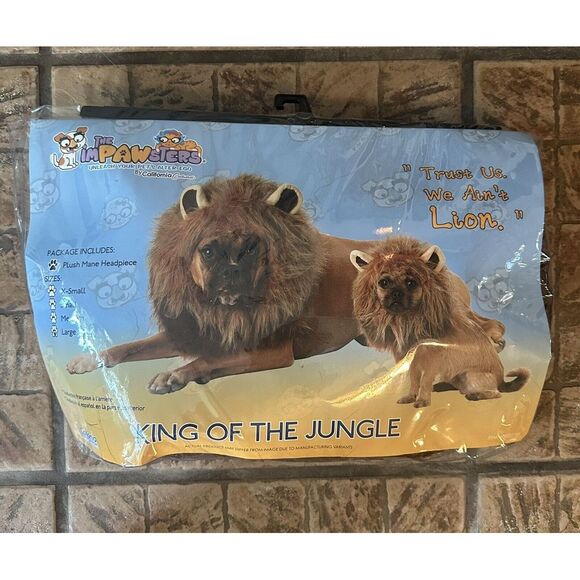 The ImPawsters King of the Jungle Lion Dog Costume‎ Plush Mane Headpiece Size L - Picture 1 of 4